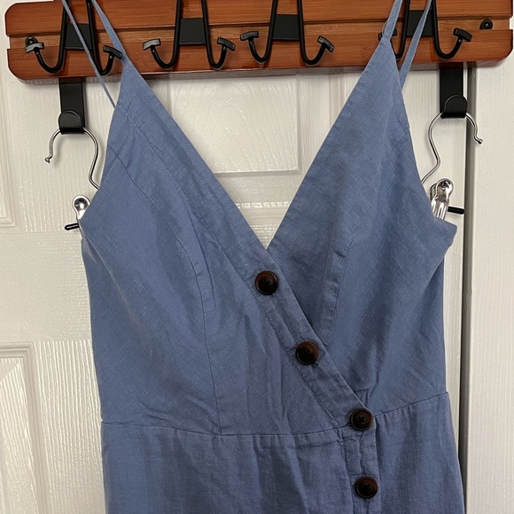 Urban Outfitters Vintage blue linen button down dress size Medium - Picture 4 of 16